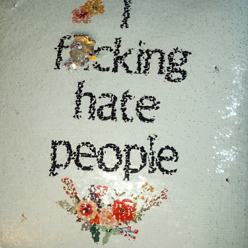 Obscene misanthropic sequin pillow